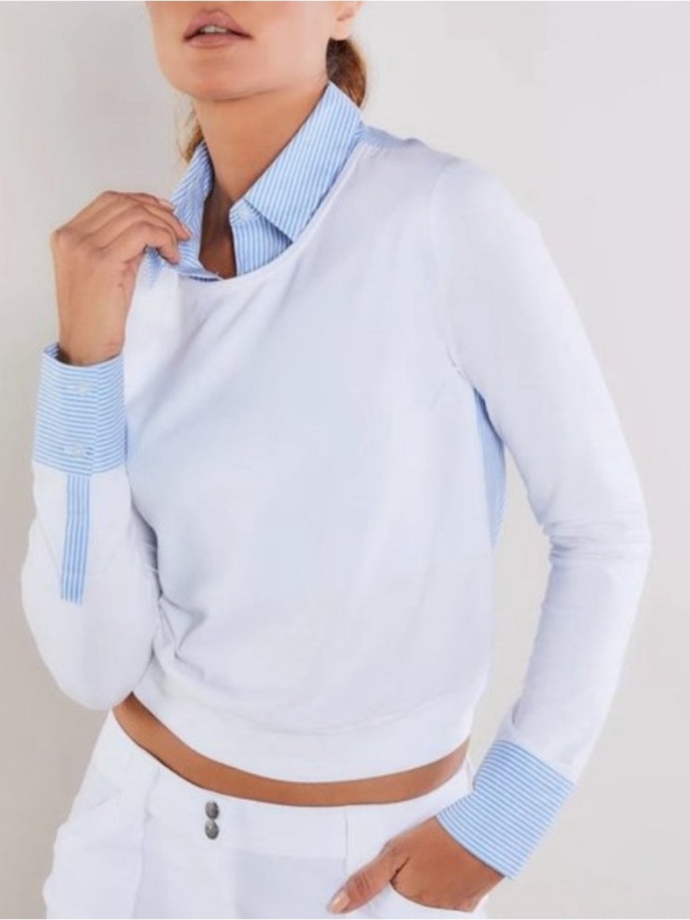 Anatomie Joss Striped Crewneck Pullover Size Large